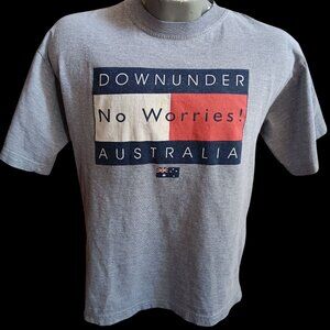 Vintage T-shirt Large 1990's Men's Tee TOMMY FLAG AUSTRALIA TOURIST T-shirt L